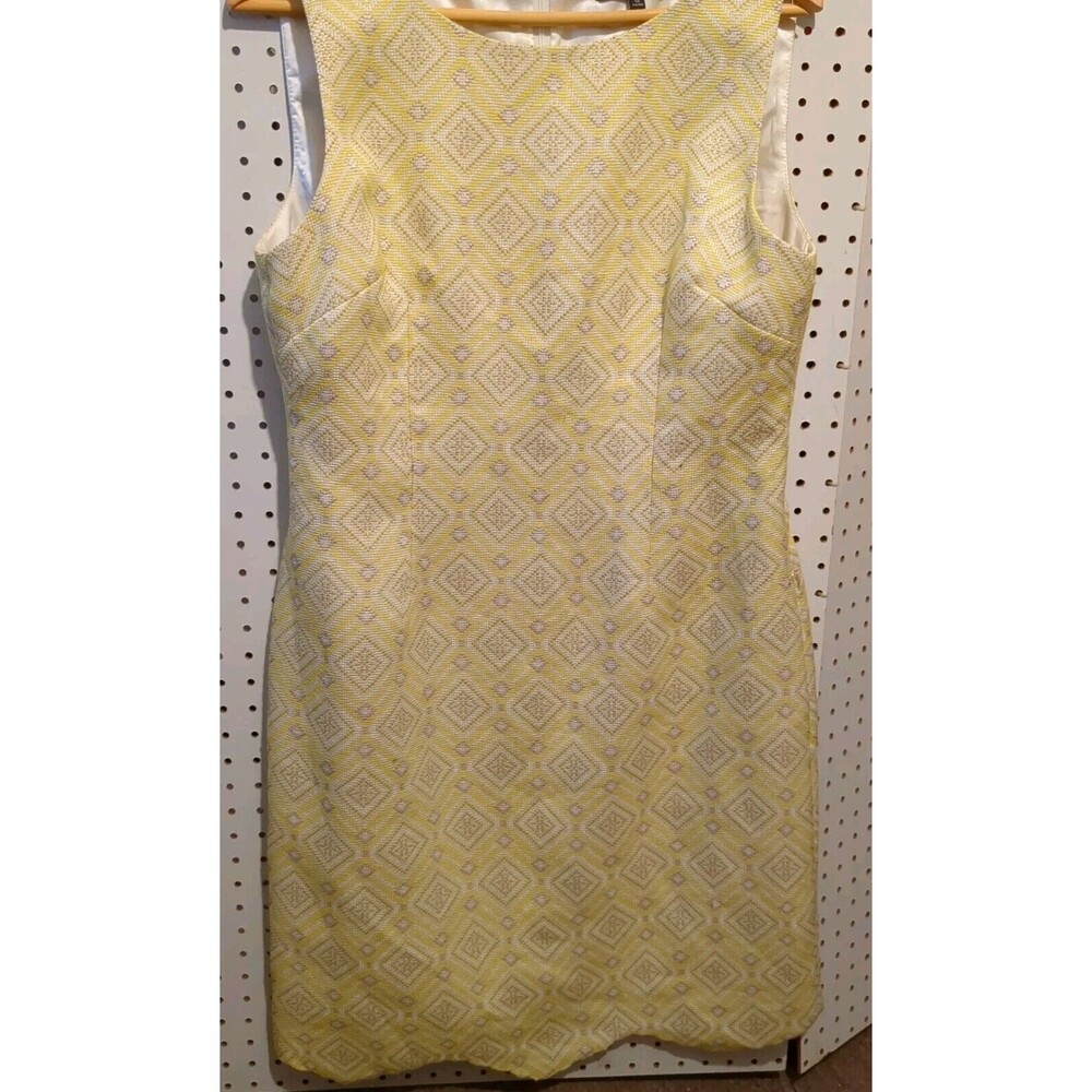 Alex Marie Yellow Geometric Dress Size 12 Sleeveless